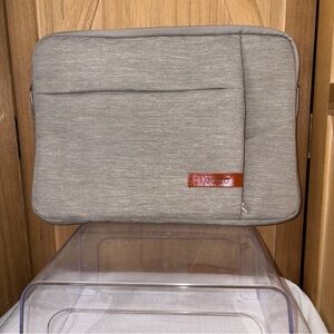 Logitech Gray and Brown Minimalist Laptop Sleeve